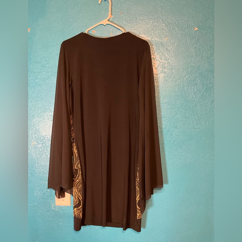 Black/with gold beading, size 3x short sexy dress - Picture 3 of 6